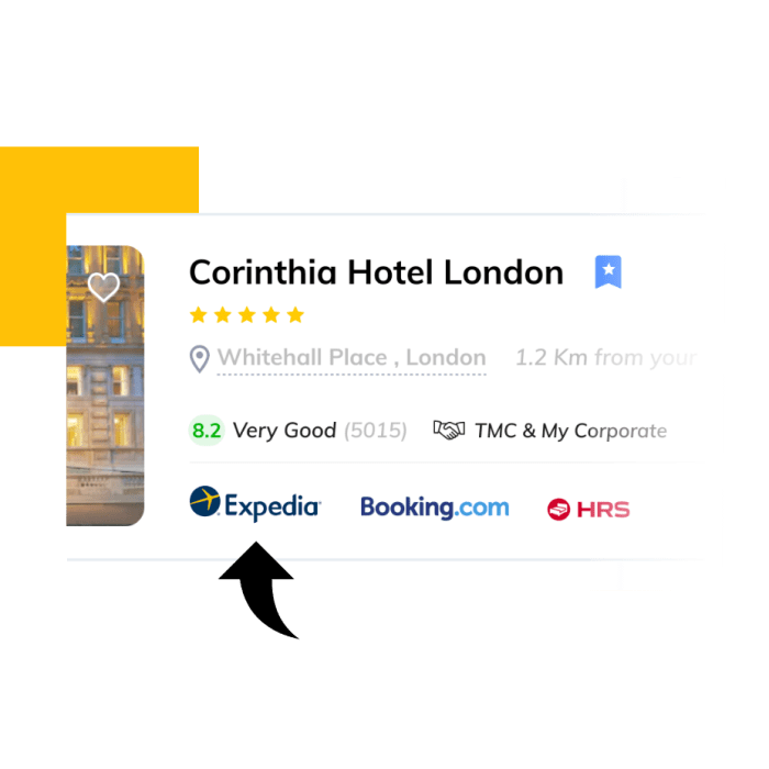 Corporate booking tool